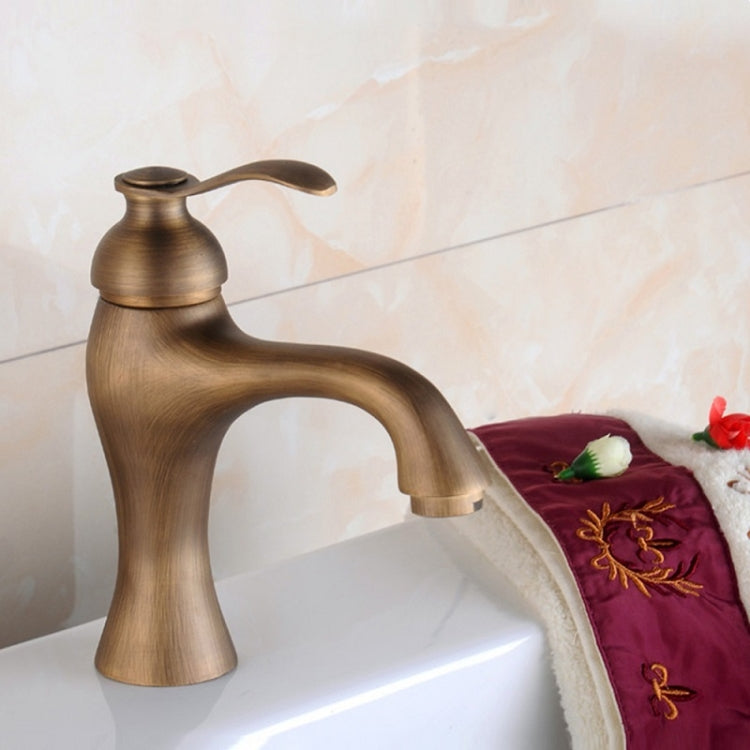 Antique Copper Single-Hole Under-Counter Basin Hot & Cold Water Faucet