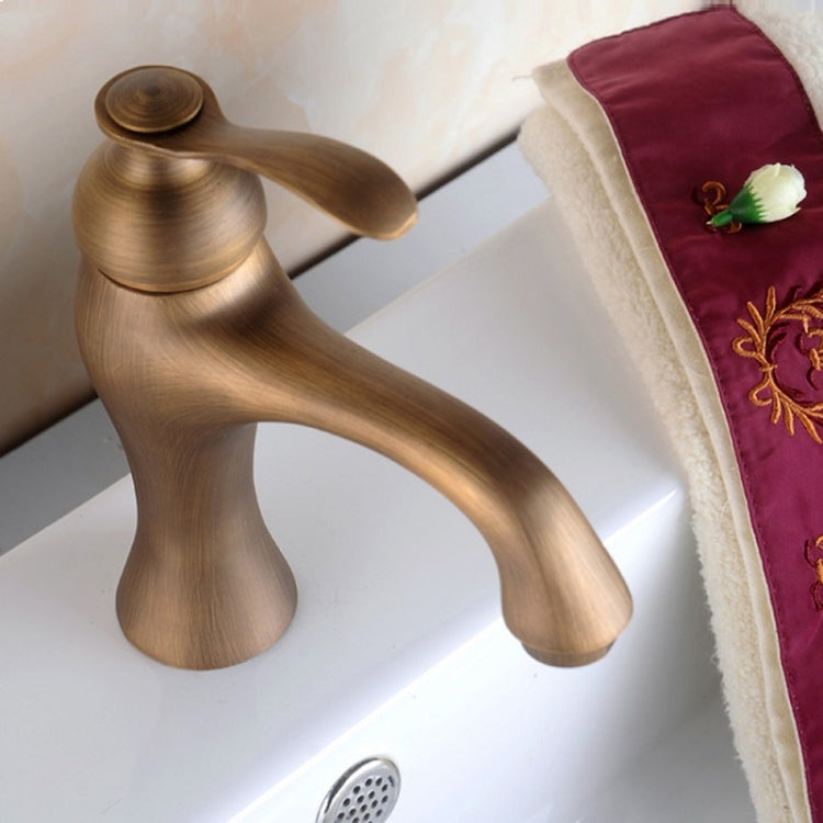 Antique Copper Single-Hole Under-Counter Basin Hot & Cold Water Faucet