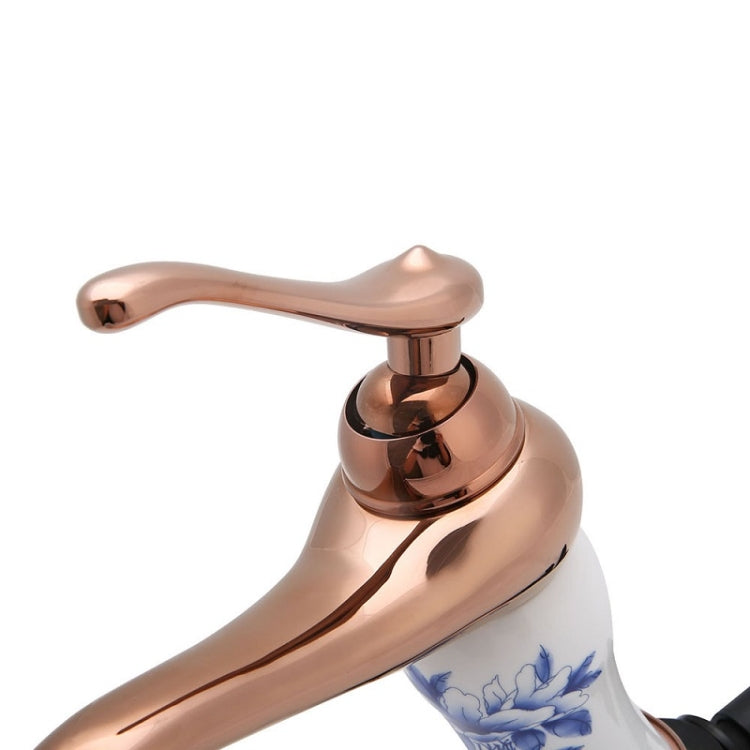 Washbasin All-Bronze Blue And White Porcelain Hot & Cold Faucet