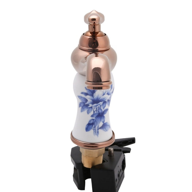 Washbasin All-Bronze Blue And White Porcelain Hot & Cold Faucet