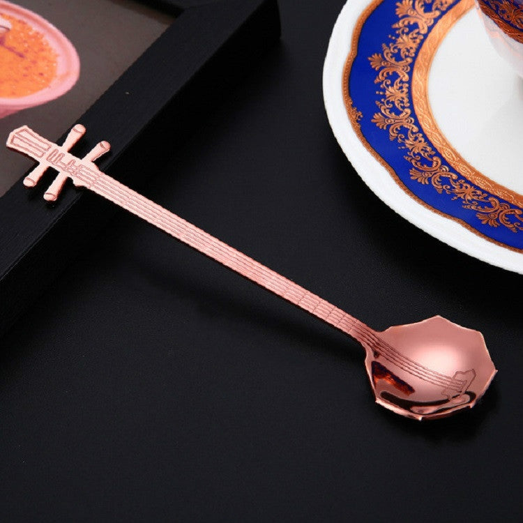 Stainless Steel Coffee Mixing Spoon Creative Musical Instrument Shape Spoon