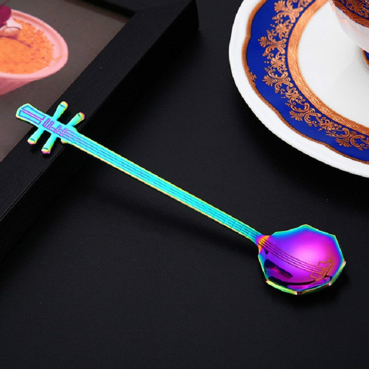 Stainless Steel Coffee Mixing Spoon Creative Musical Instrument Shape Spoon