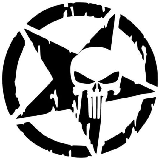 10 PCS The Punisher Skull Car Sticker Pentagram Vinyl Decals Motorcycle Accessories, Size: 13x13cm, The Punisher Skull