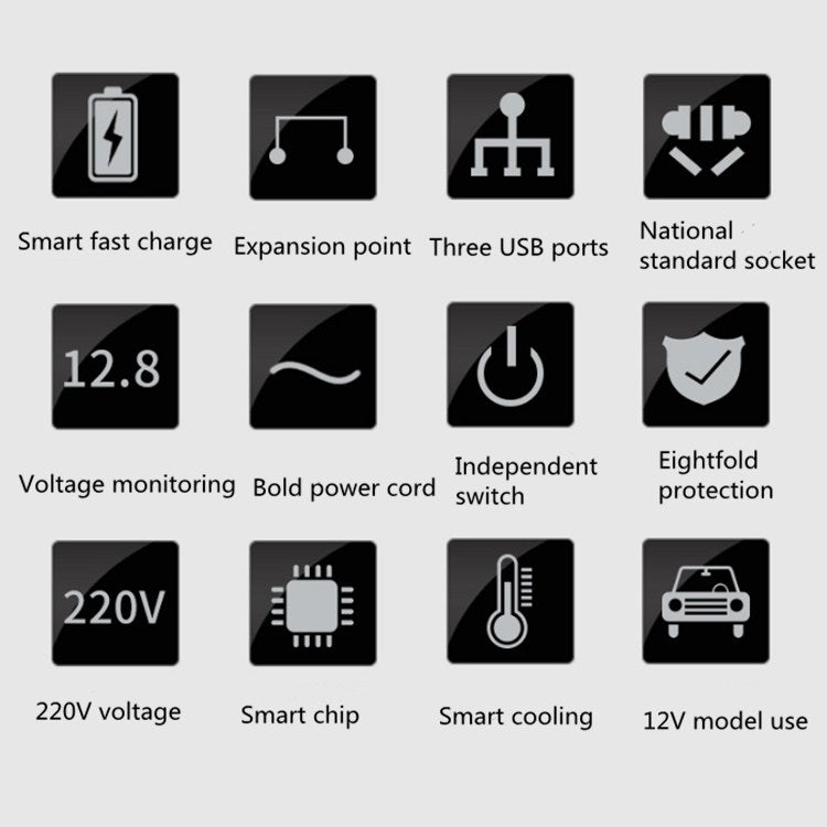 7512 Car High-power Inverter QC3.0 Car Power Converter USB Interface 12V/24V To 220V