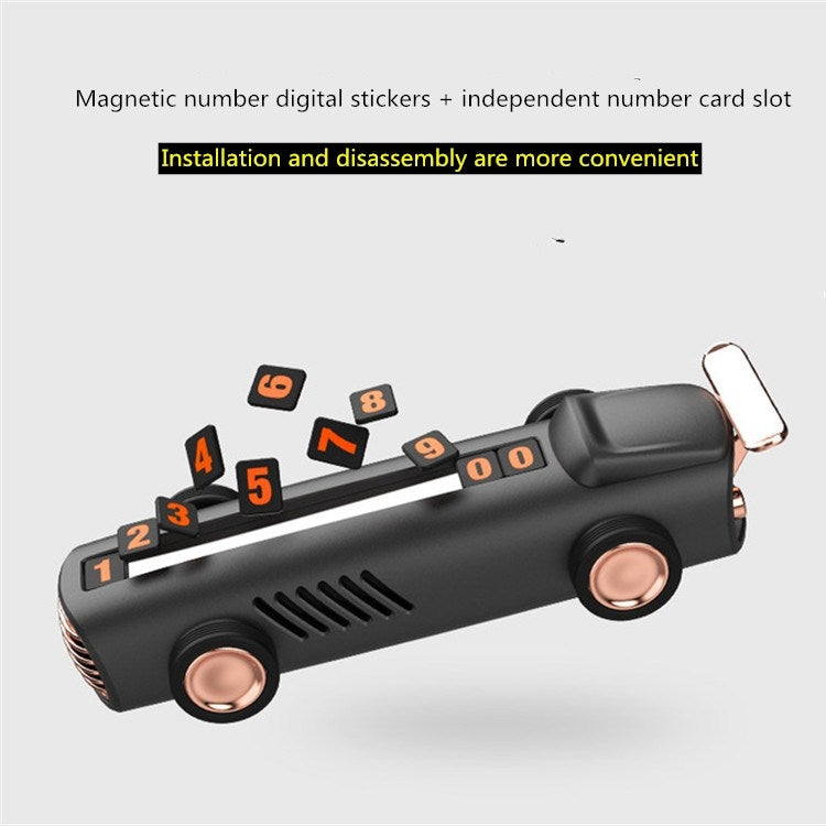 Discreet Car Parking Number Plate with Hidden Card and Stylish Air Freshener