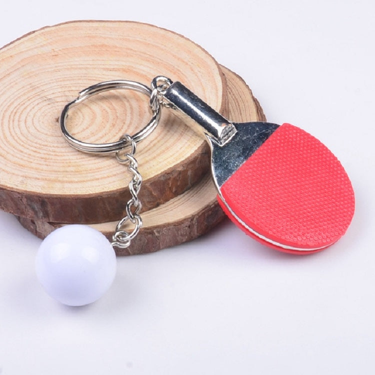 Sporty Charm: 2 PCS Handmade Table Tennis Keyrings – Unique Alloy Accessories