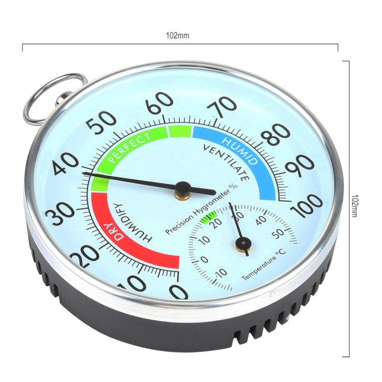 Mini Round Clock-shaped Indoor Outdoor Hygrometer Humidity Thermometer Temperature Meter with Hanging Ring