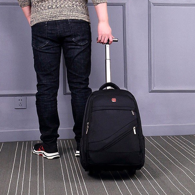 18 inch Pull Rod Double Shoulders School Bag Book Backpack Business Travel Box Bag