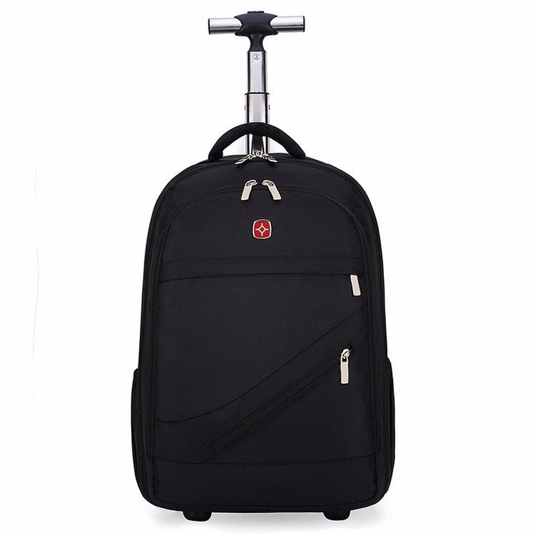 18 inch Pull Rod Double Shoulders School Bag Book Backpack Business Travel Box Bag