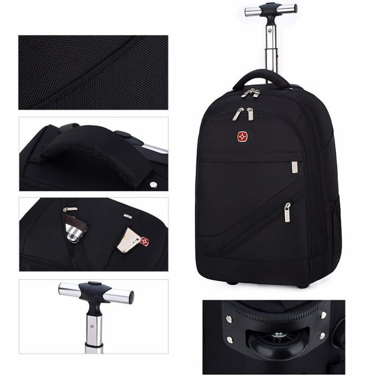 18 inch Pull Rod Double Shoulders School Bag Book Backpack Business Travel Box Bag