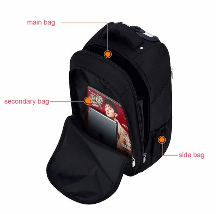18 inch Pull Rod Double Shoulders School Bag Book Backpack Business Travel Box Bag